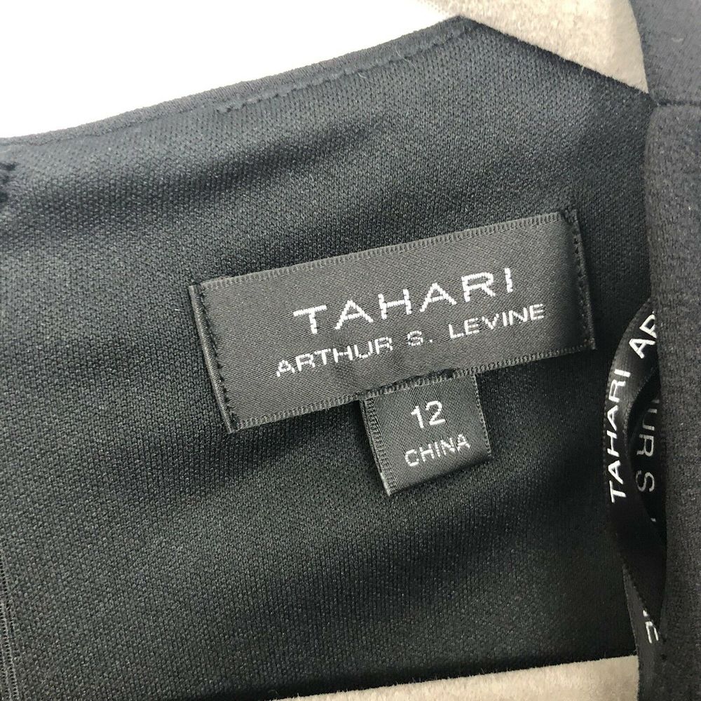 Tahari Black Draped Dress LBD - Picture 5 of 6